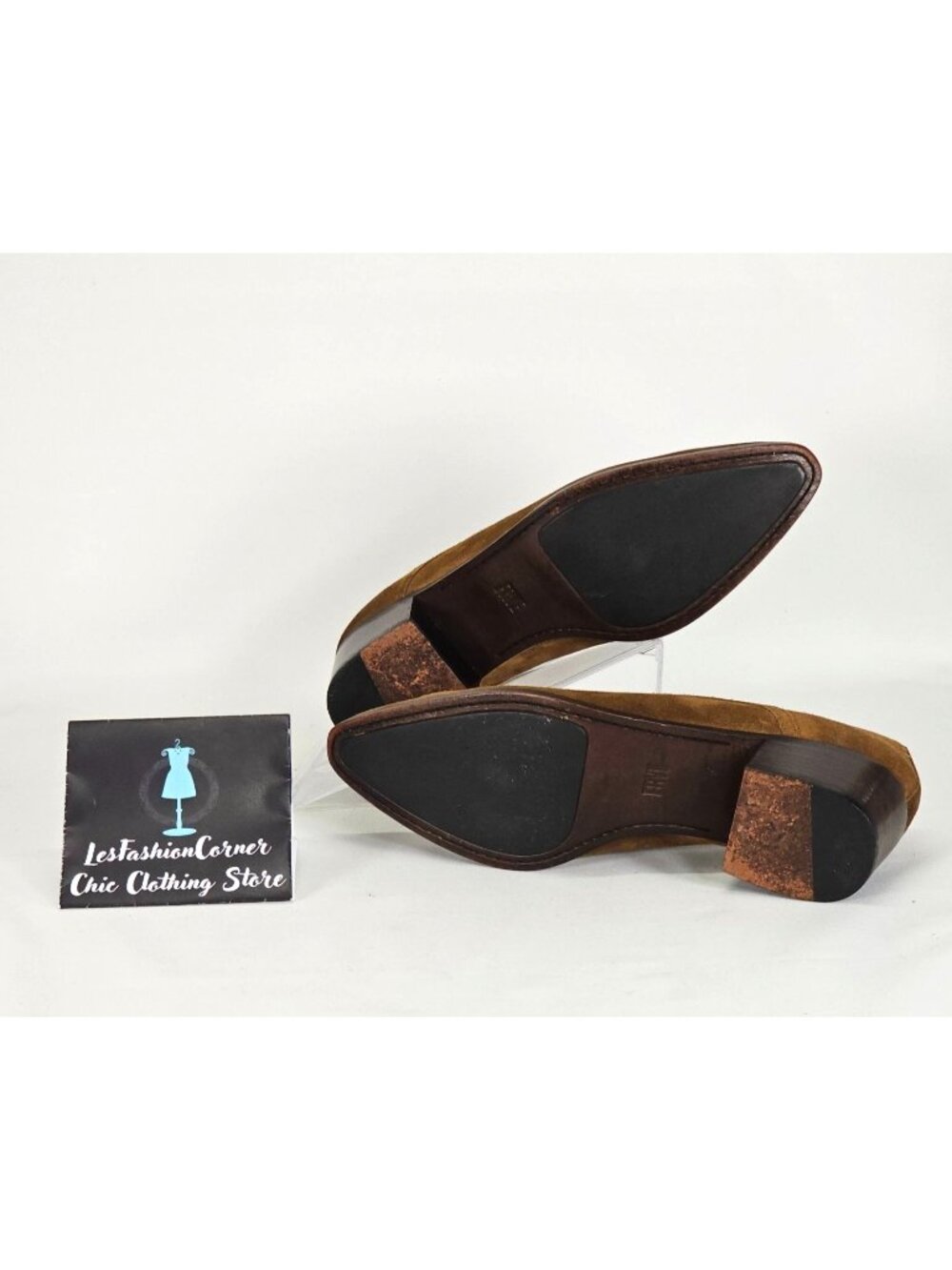 FRYE Eleanor Women's Brown Suede Leather Western Heel Ankle Boots Size 9 181 - Picture 10 of 16